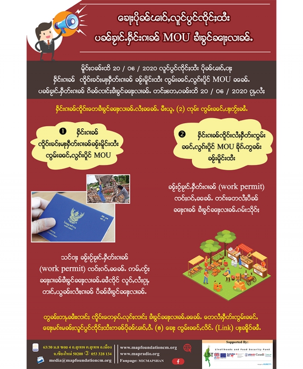 ၶေႃႈပိုၼ်ၽၢဝ်ႇလူင်ပွင်ၸိုင်ႈထႆး ပၼ်ၶႂၢင်ႉႁႅင်းၵၢၼ် MOU ၶၢႆၶွင်ၼႃႈလၢၼ်ႉ